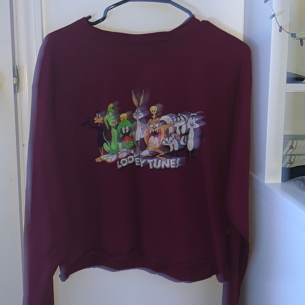 maroon looney tunes shirt